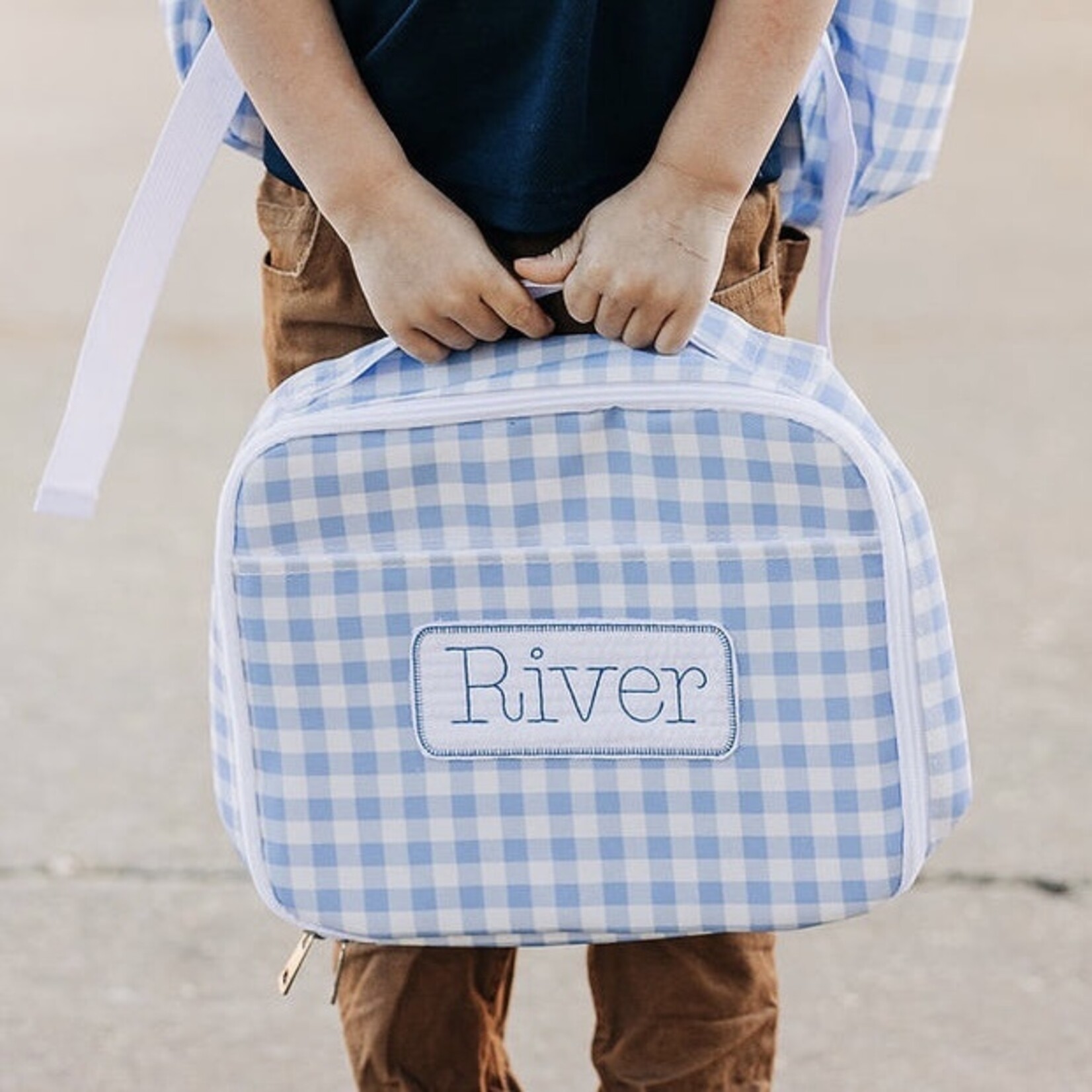 Blue Gingham Lunch Bag