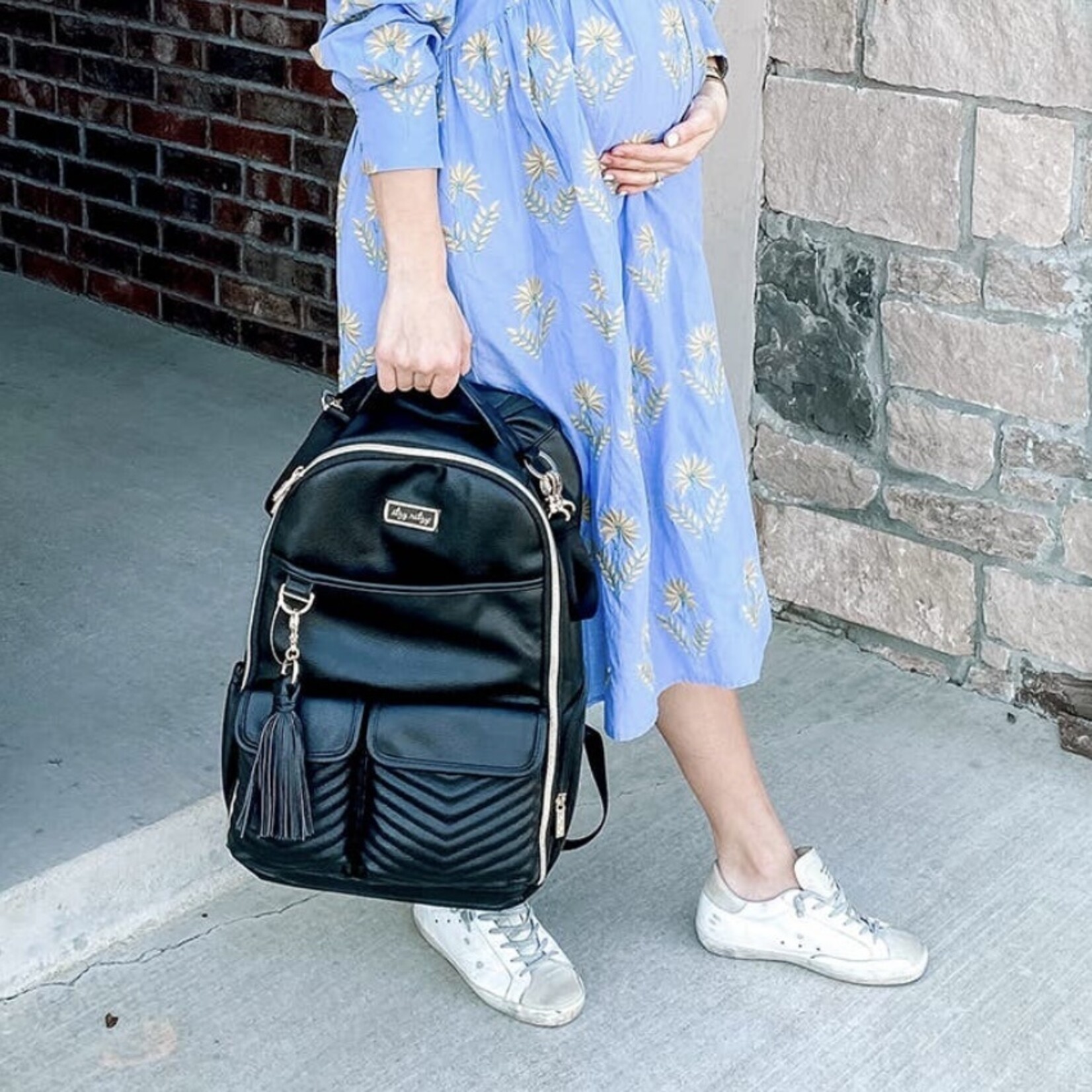 Itzy Ritzy Jetsetter Black Boss Diaper Bag Backpack