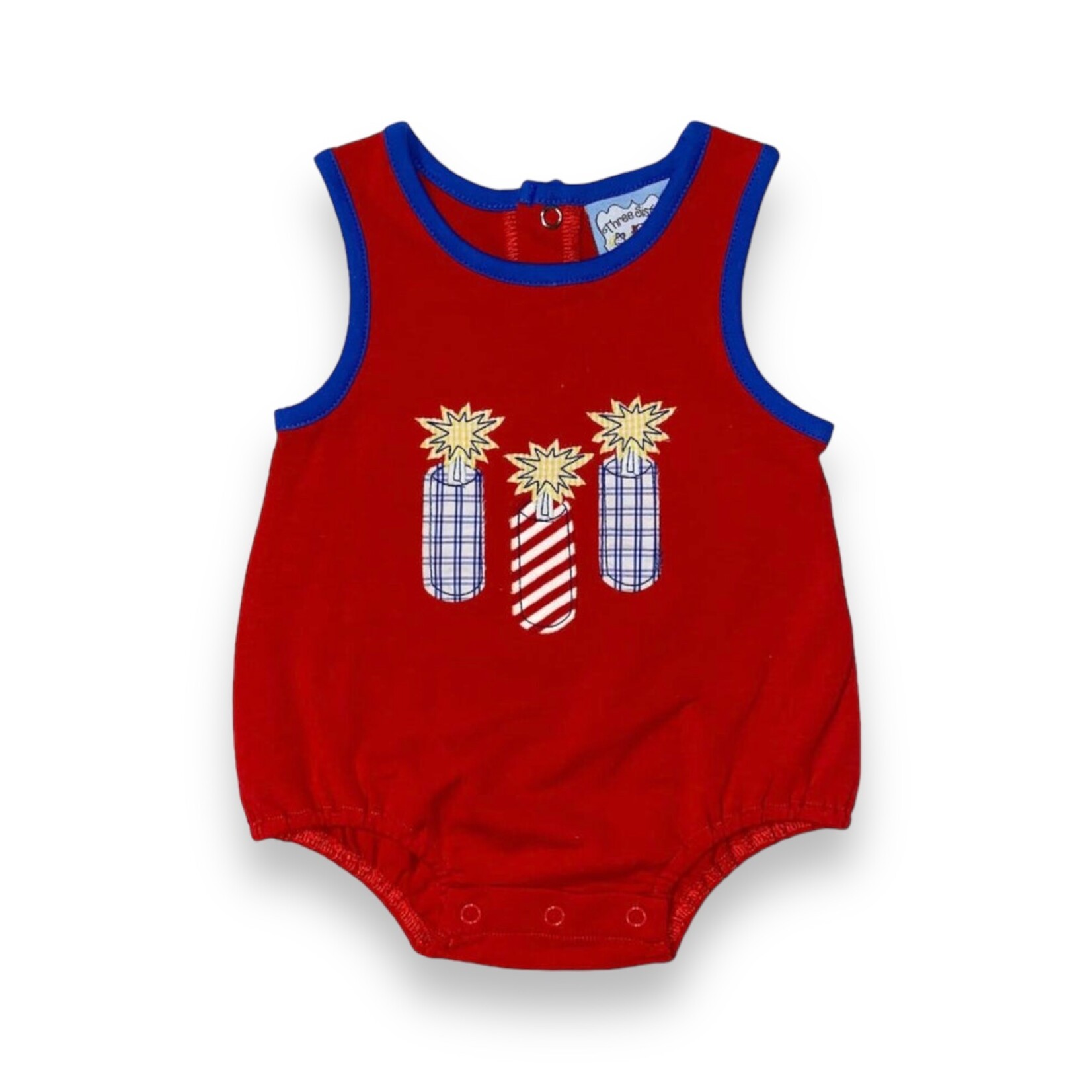 Three Sisters Fireworks Applique Boy Bubble