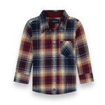 Andy & Evan Navy/Maroon Flannel Button Down - Size 7