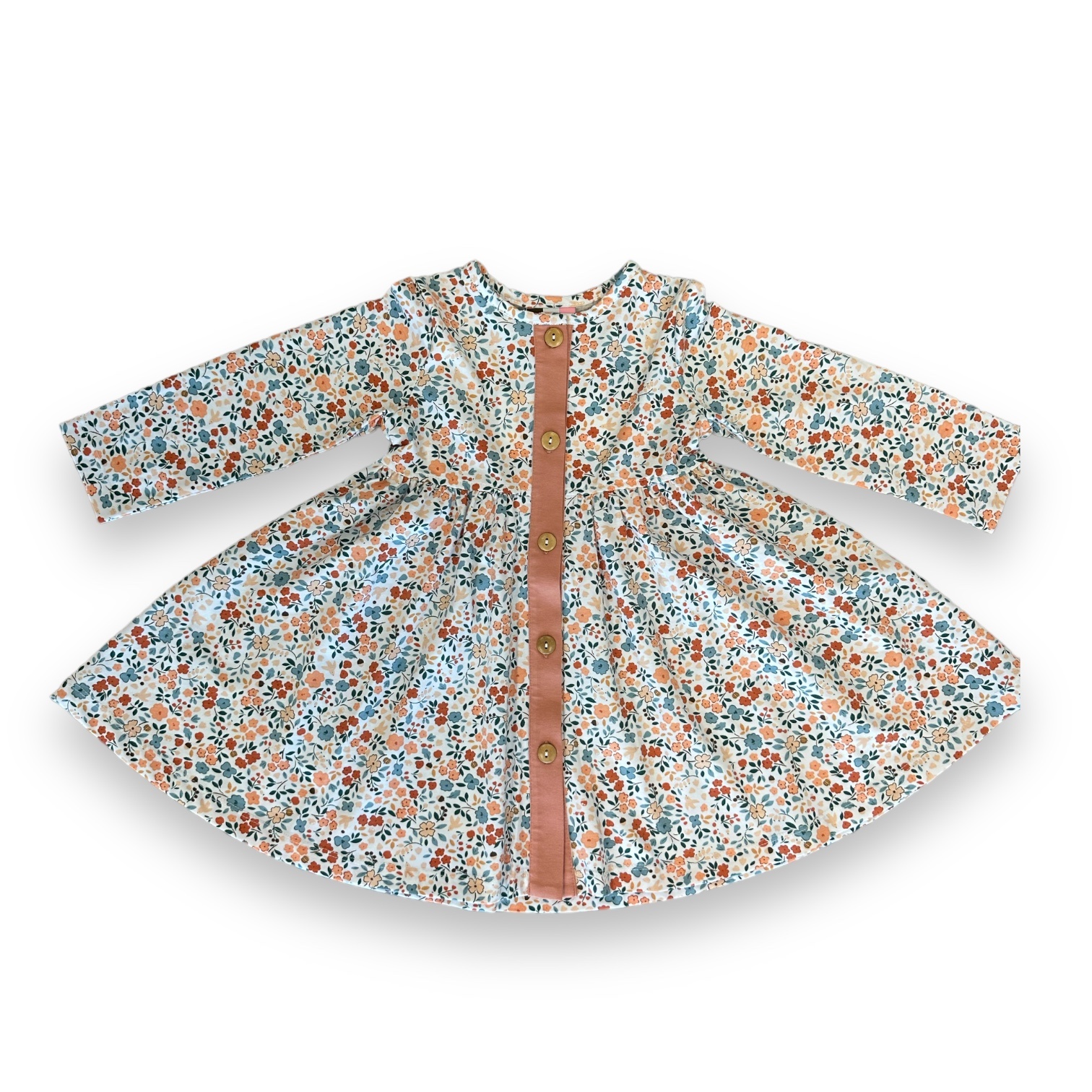 Banana Split Kids Girls Fall Floral L S Dress
