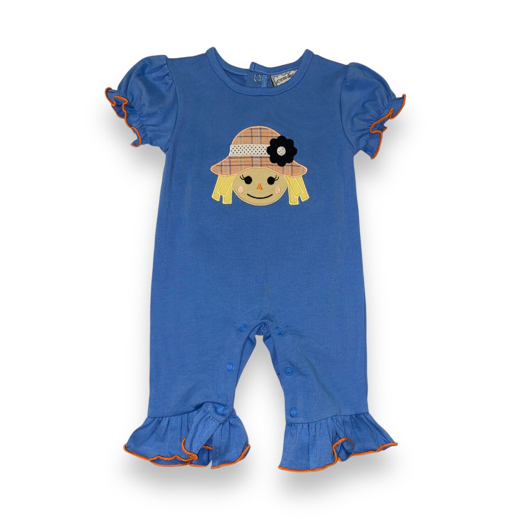 Three Sisters Scarecrow Applique Girl Romper