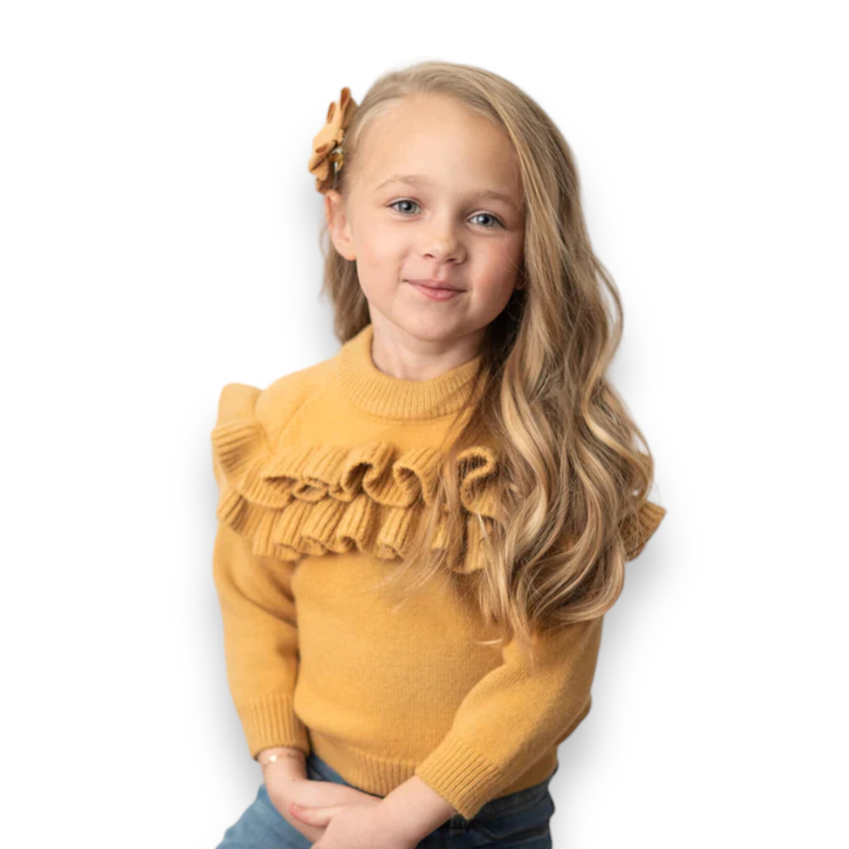 Mustard Double Ruffle Sweater (Size 10/12)