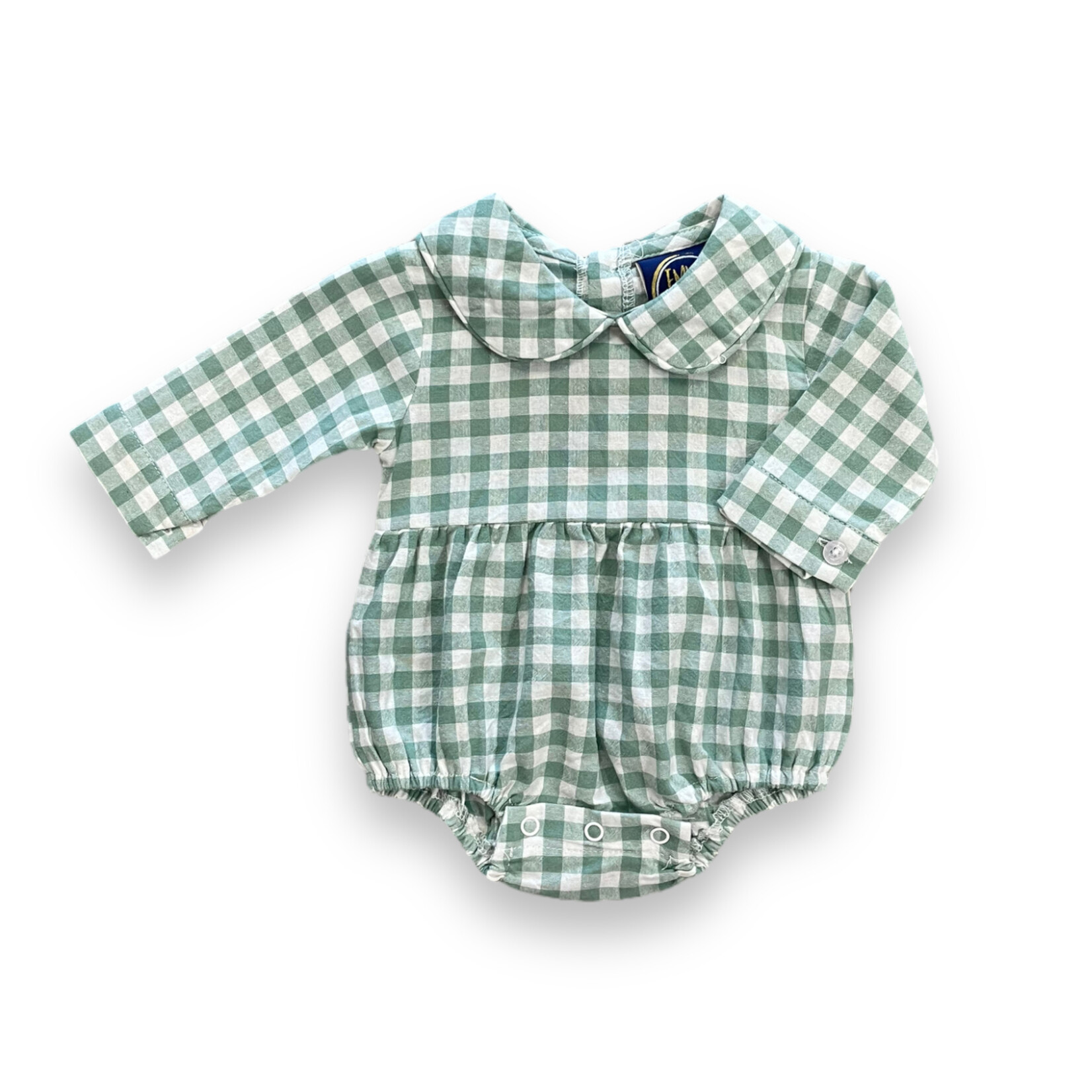 Emma Jean Sage Gingham Bubble (Size 6M)