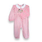 Ishtex Pink Gingham Horse App Romper