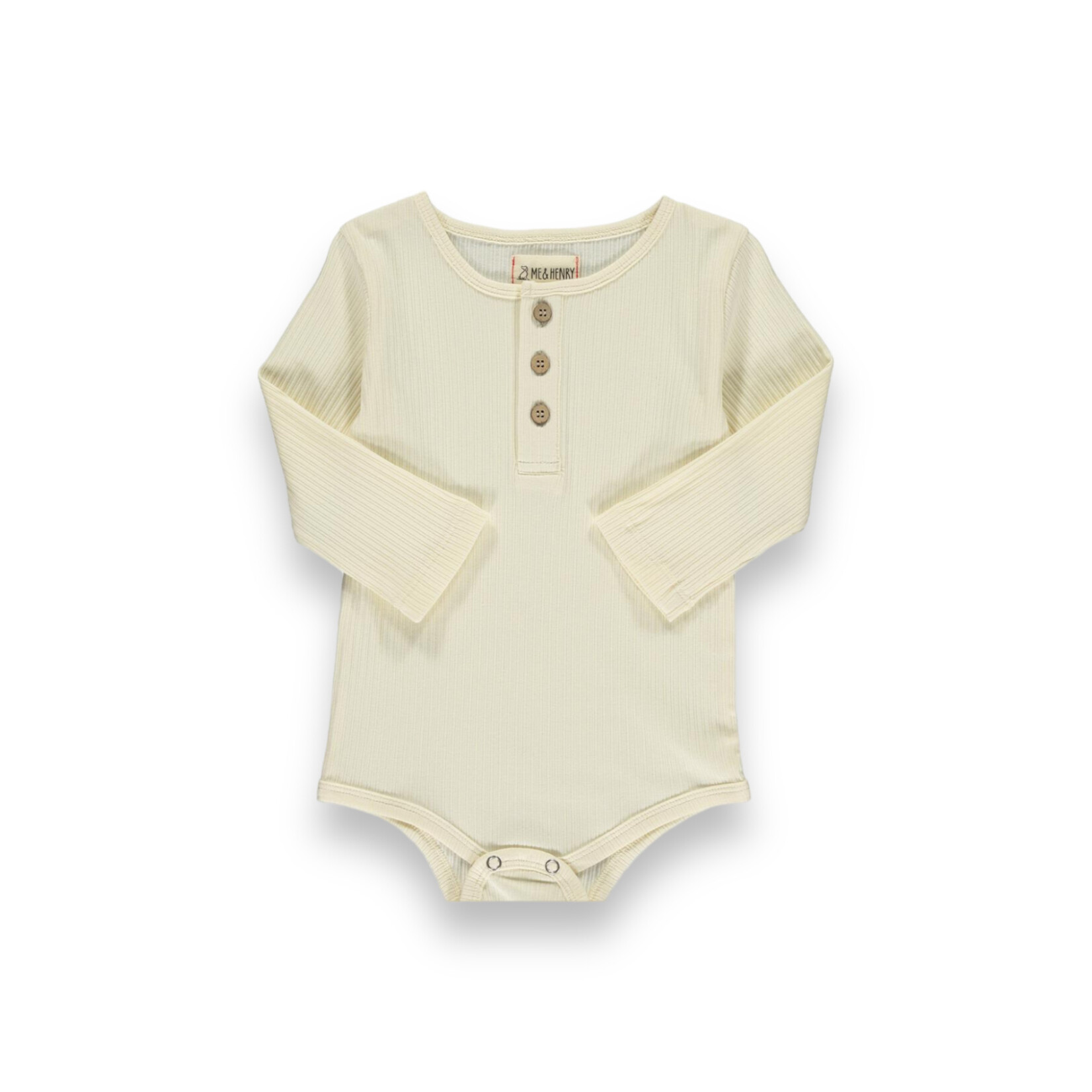 Me & Henry Cream Anyor Rib Onesie (Size 3-6M)