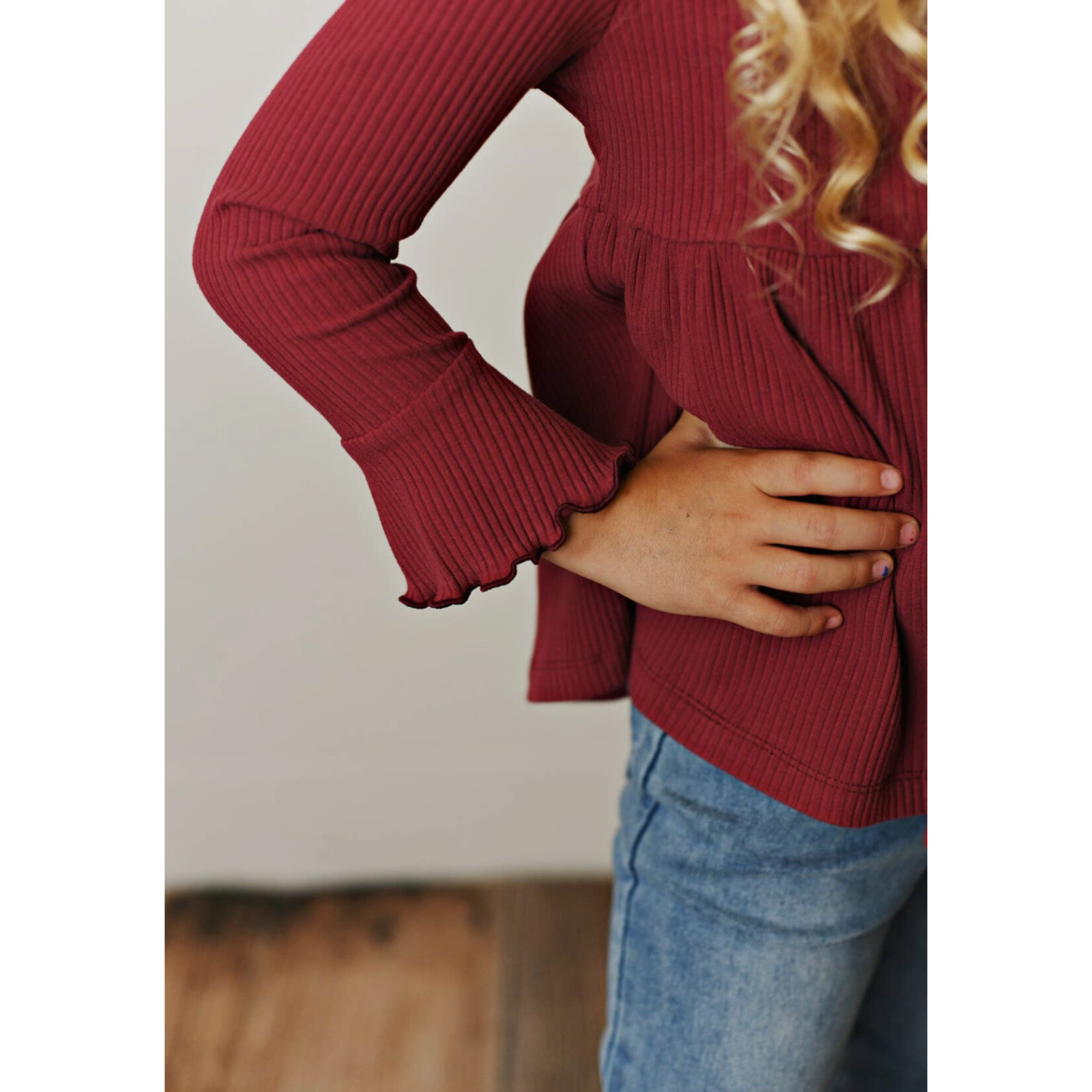 Burgundy Wine Ribbed Top