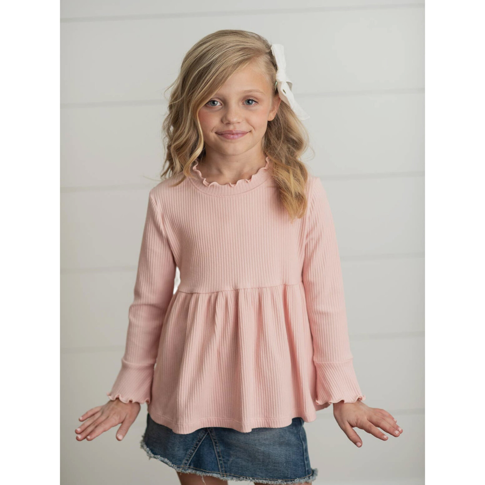 Blush Pink Ribbed Top (Size 5/6)
