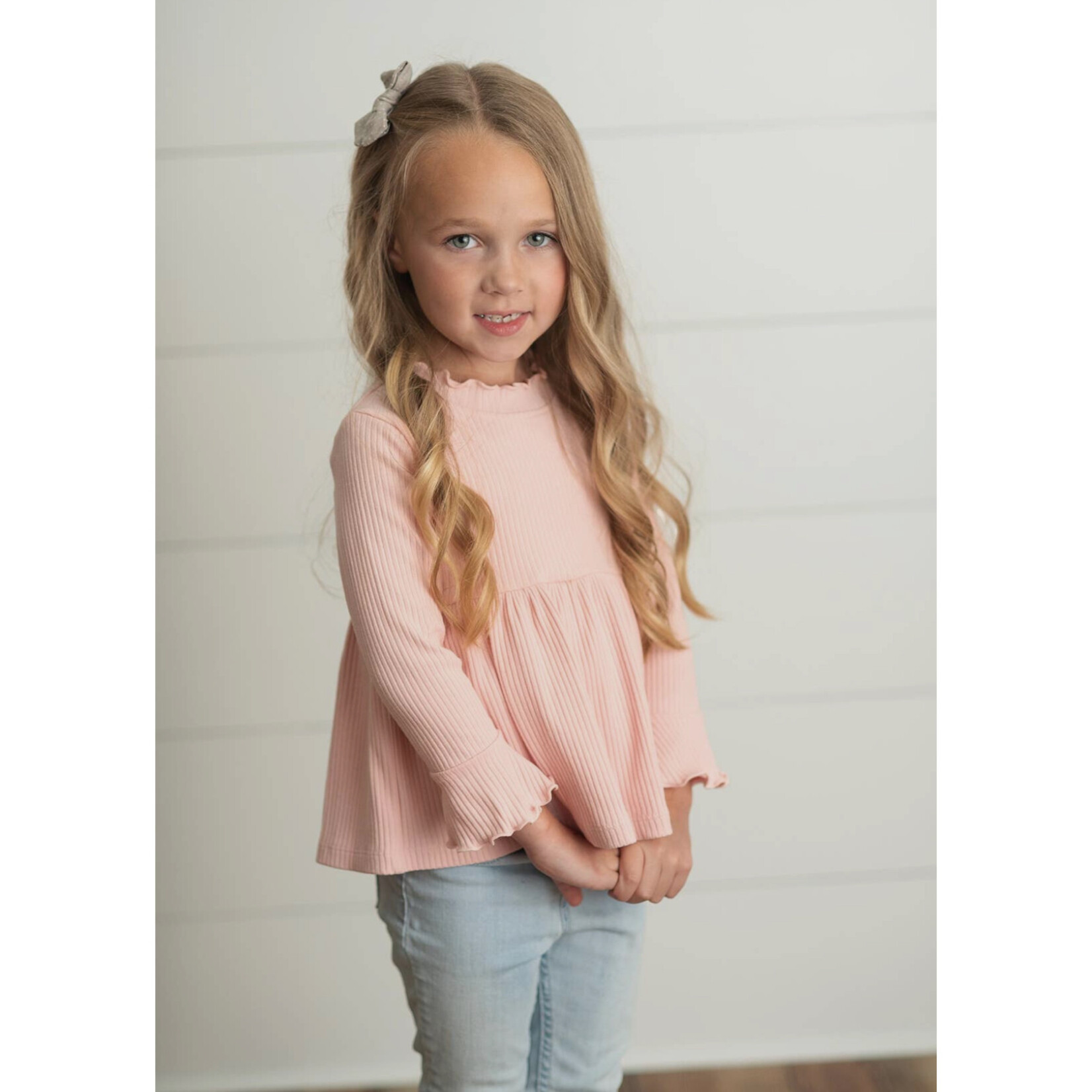 Blush Pink Ribbed Top (Size 5/6)