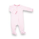 Sweet Bamboo Pink Gingham Zipper Footie