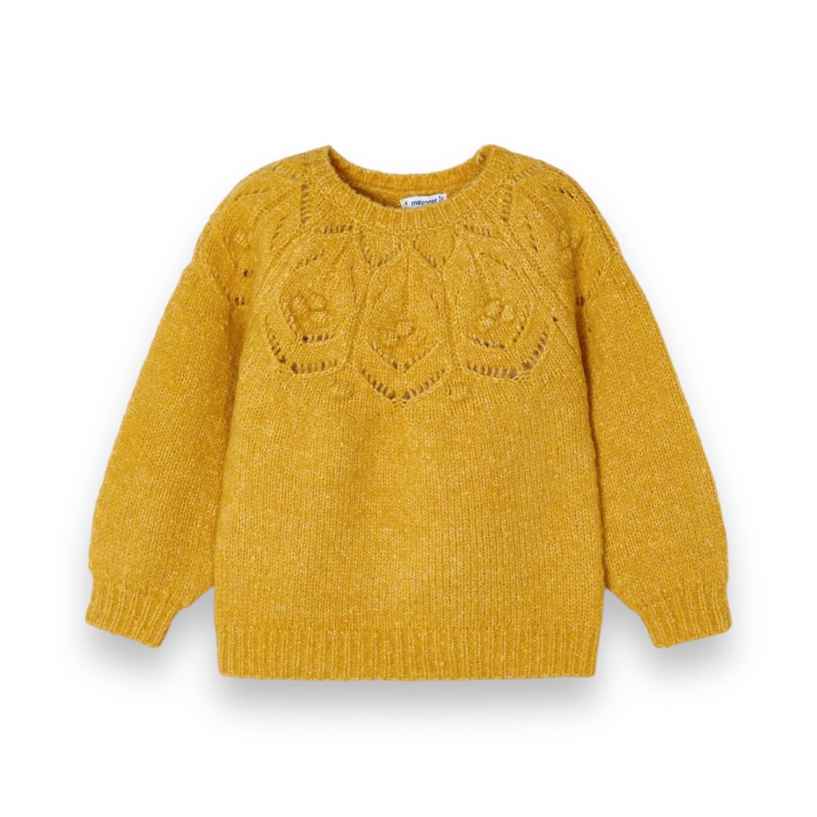 Mayoral Mustard Textured Knit Sweater (Size 8)