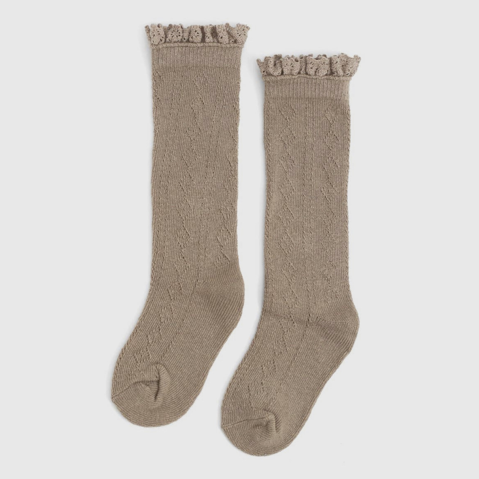 Oat Fancy Lace Knee Socks