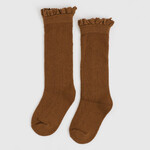 Almond Fancy Lace Knee High Socks (Size 7-10Y)