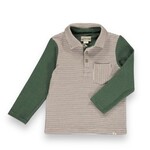 Me & Henry Cream Green Troy Polo (Size 4-5)