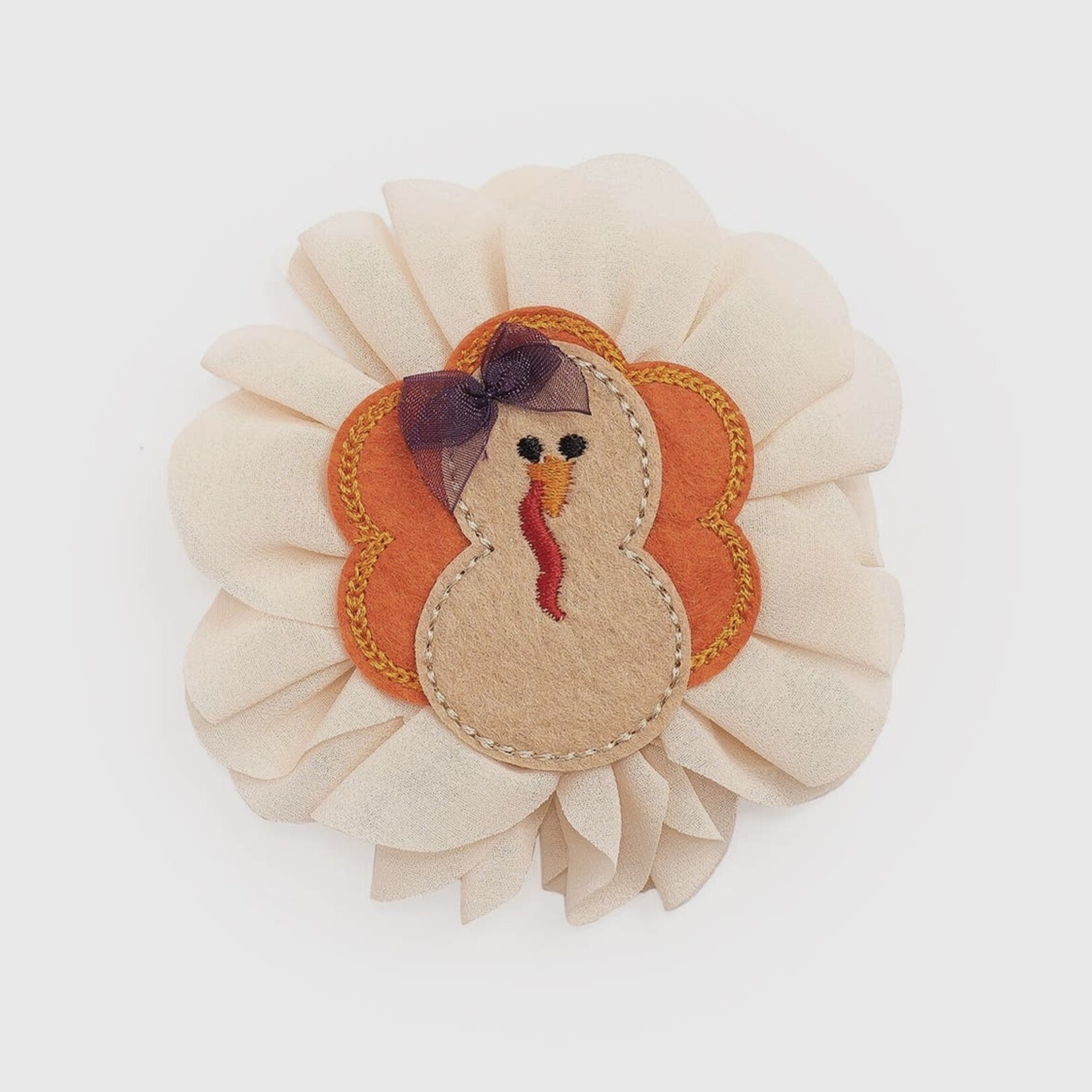 Sweet Wink Chiffon Turkey  Bow Clip