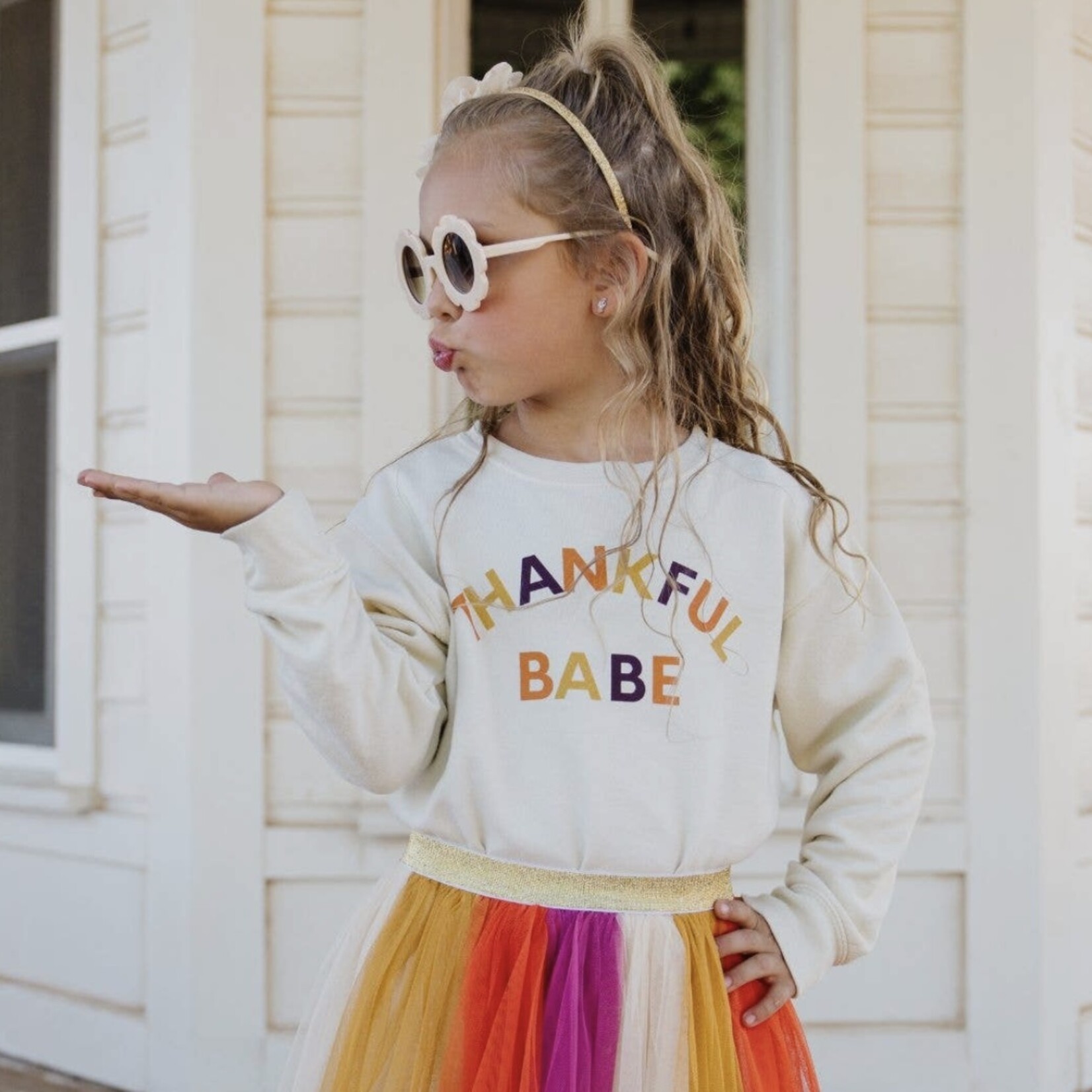 Sweet Wink Thankful Babe Crewneck