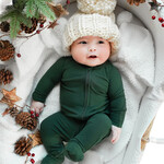 Brave Little Ones Forest Green Ribbed Zip Romper (Size 3-6M)