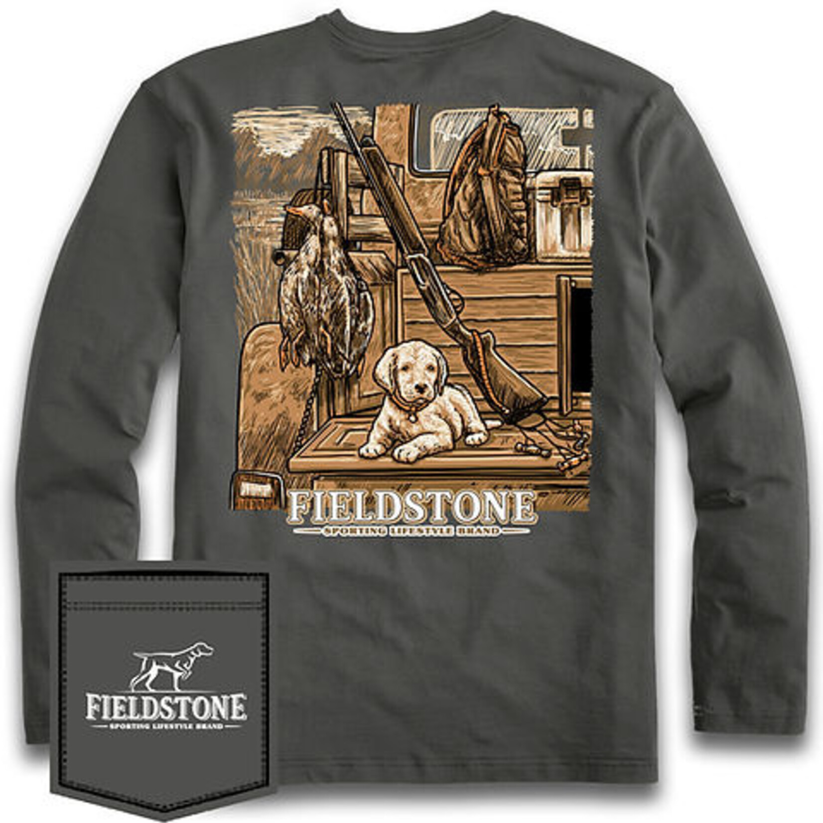 Fieldstone Puppy in Truck L/S Shirt (Size YM)