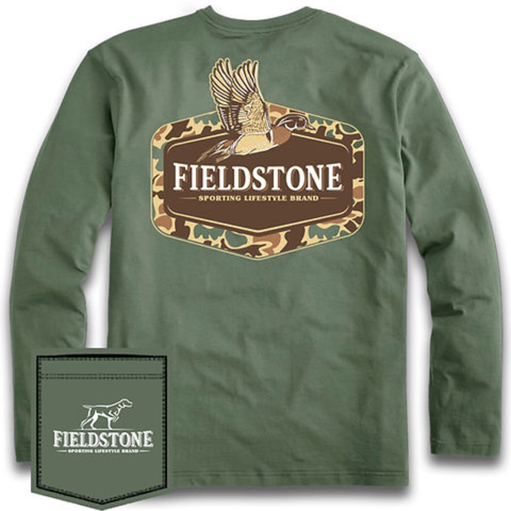 Fieldstone Camo Wood Duck L/S Shirt (Size YM)