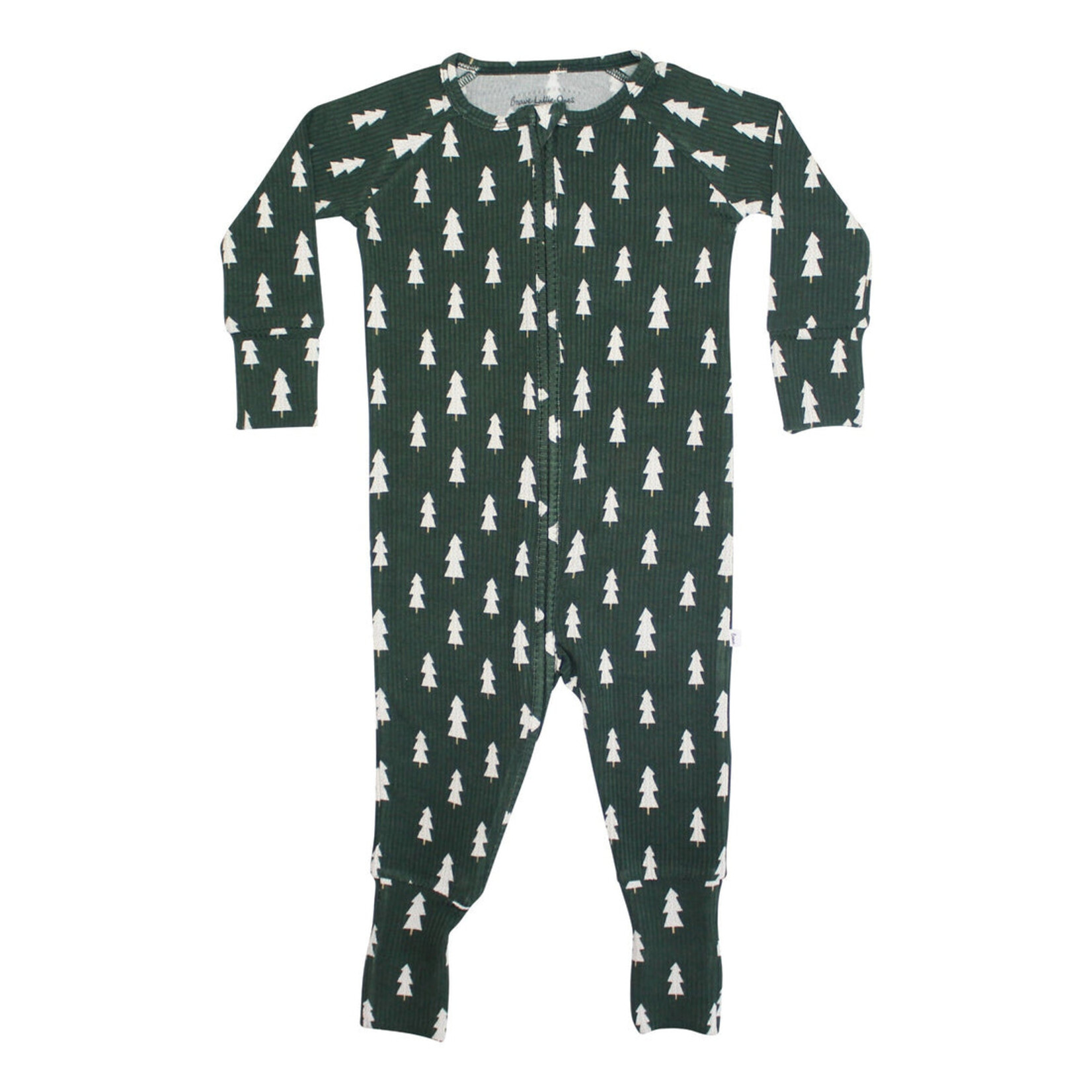 Brave Little Ones Christmas Trees Ribbed Romper (Size 3-6M)