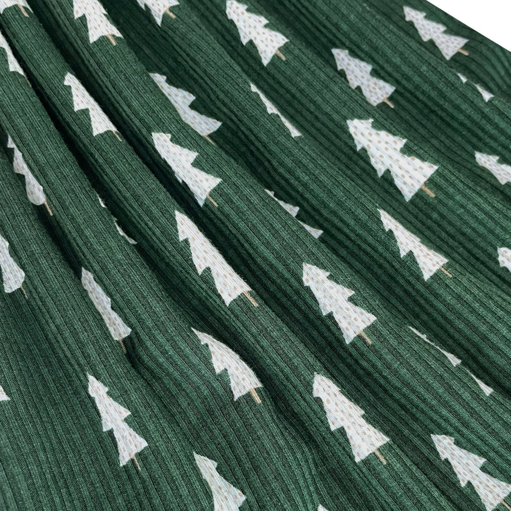 Brave Little Ones Christmas Trees Ribbed Romper (Size 3-6M)