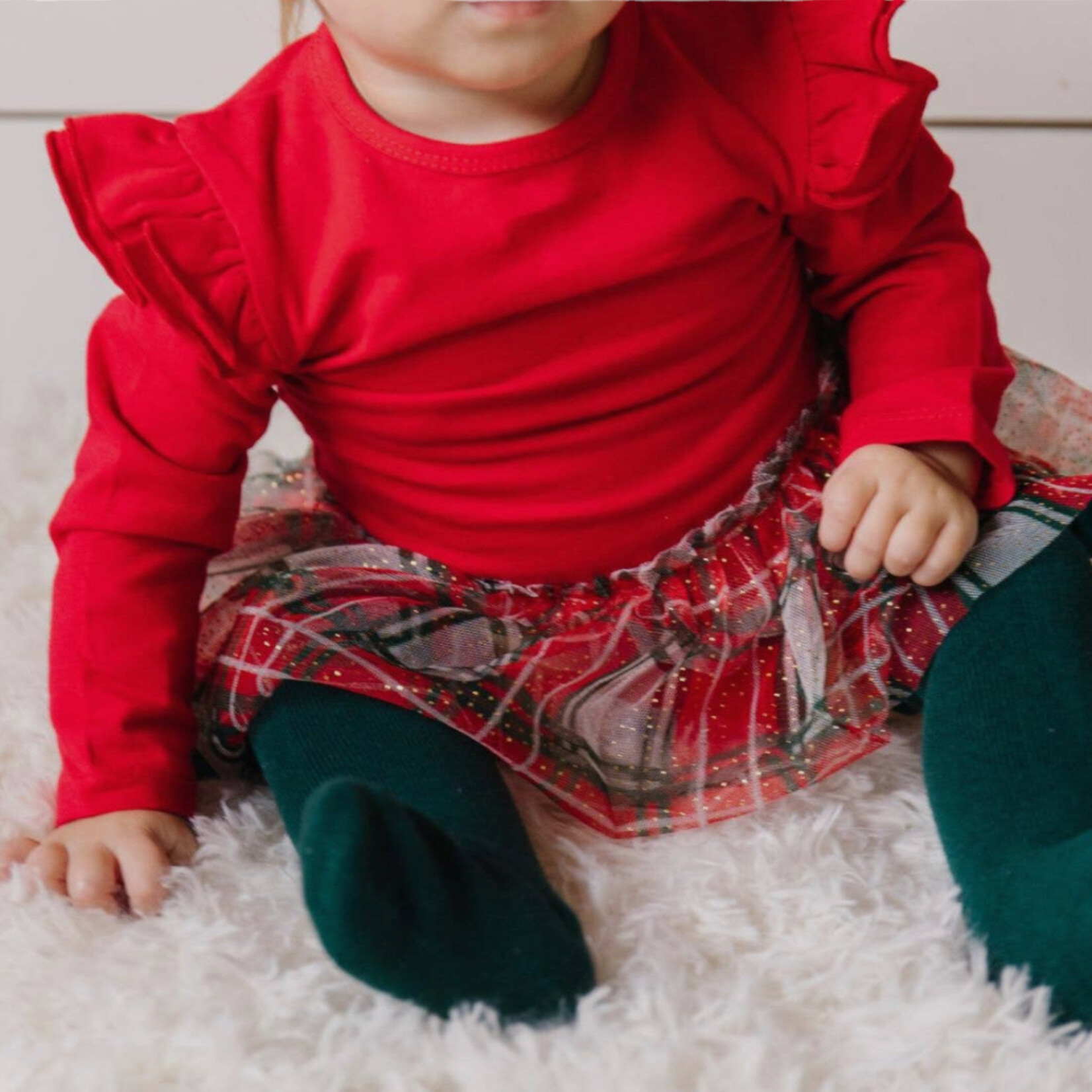 Sweet Wink Christmas Plaid Tutu Bodysuit