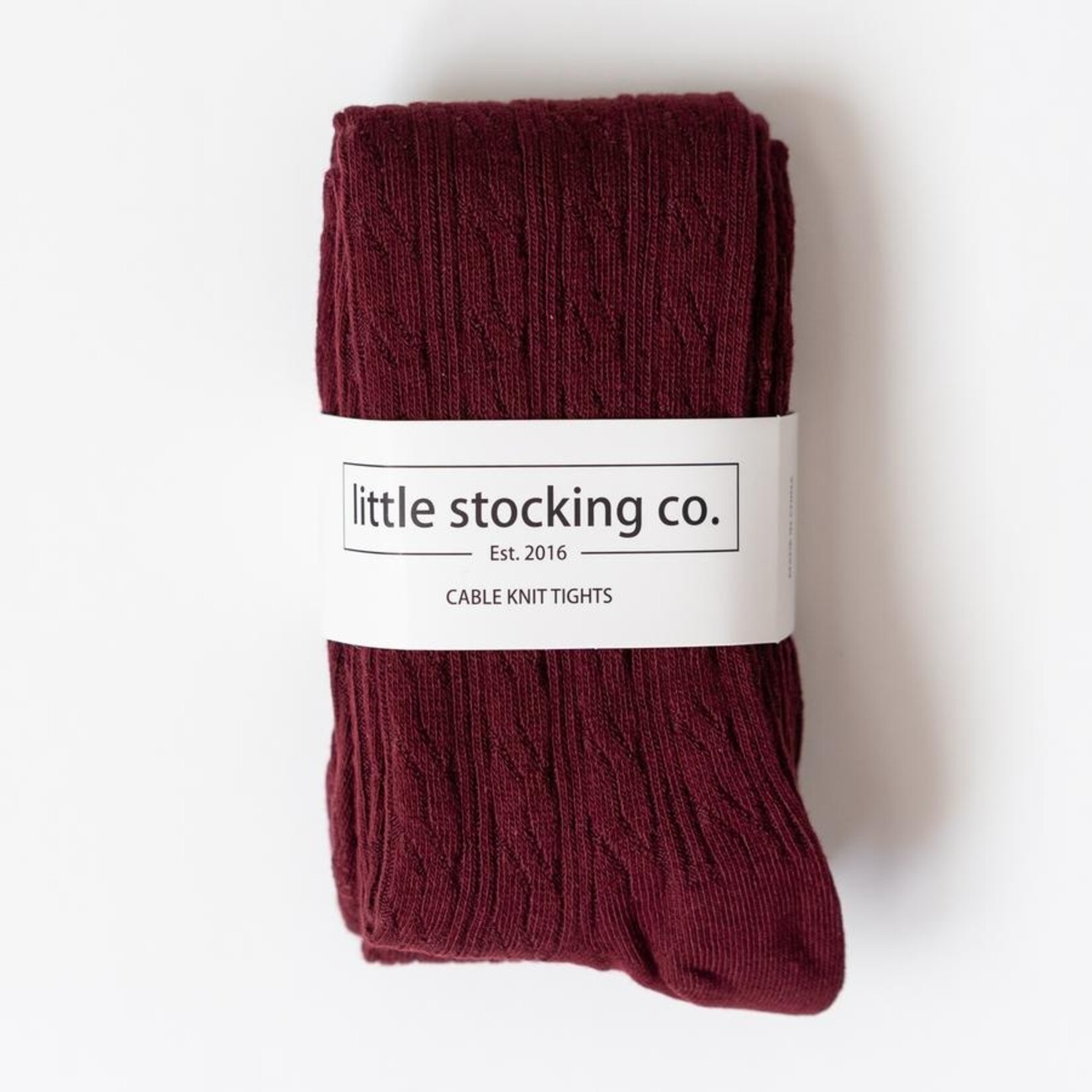 Wine Cable Knit Tights Size 7/8Y