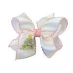 5.5" Pink Embroidered Tree Bow