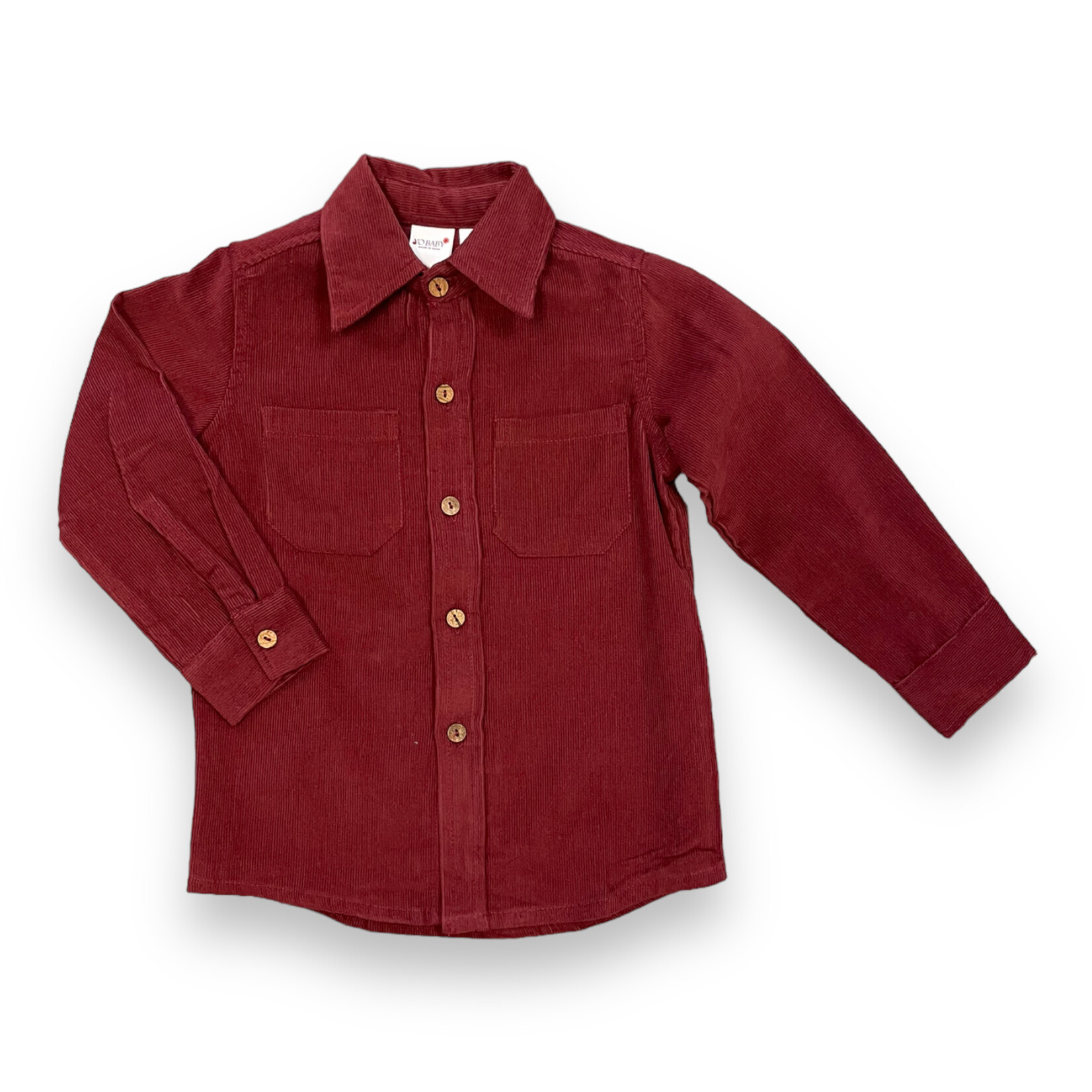 Yo Baby Corduroy Button Down Shirt - Wine