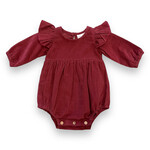 Yo Baby Corduroy Bubble - Wine (Size 9-12M)