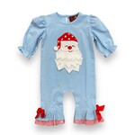 Millie Jay Santa Applique Girls Knit Romper