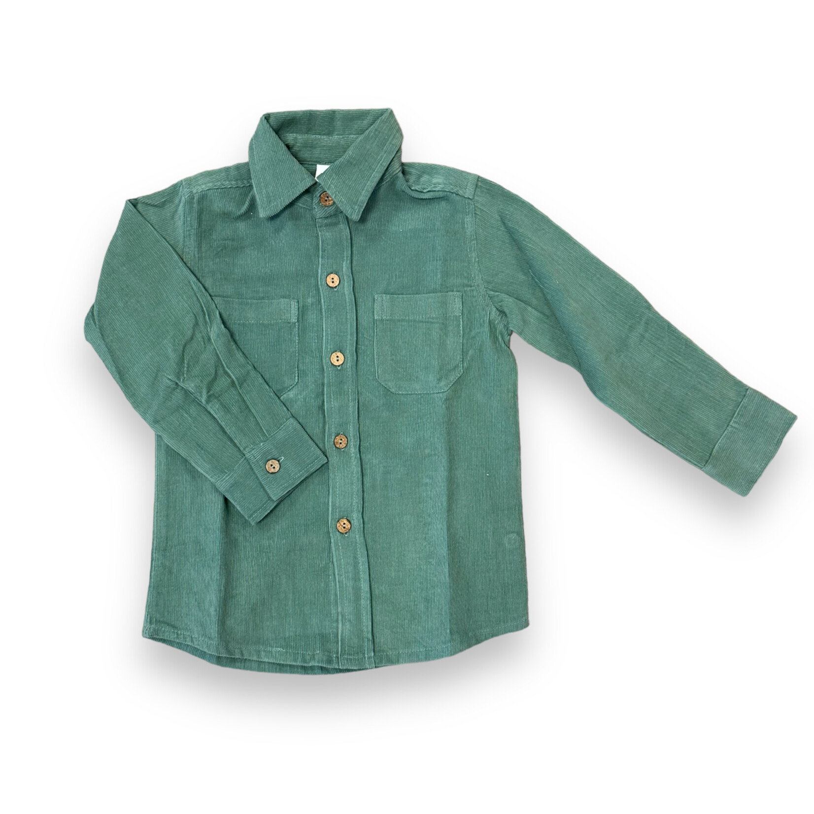 Yo Baby Corduroy Button Down Shirt - Sage