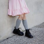 Grey Cable Knit Knee High Socks