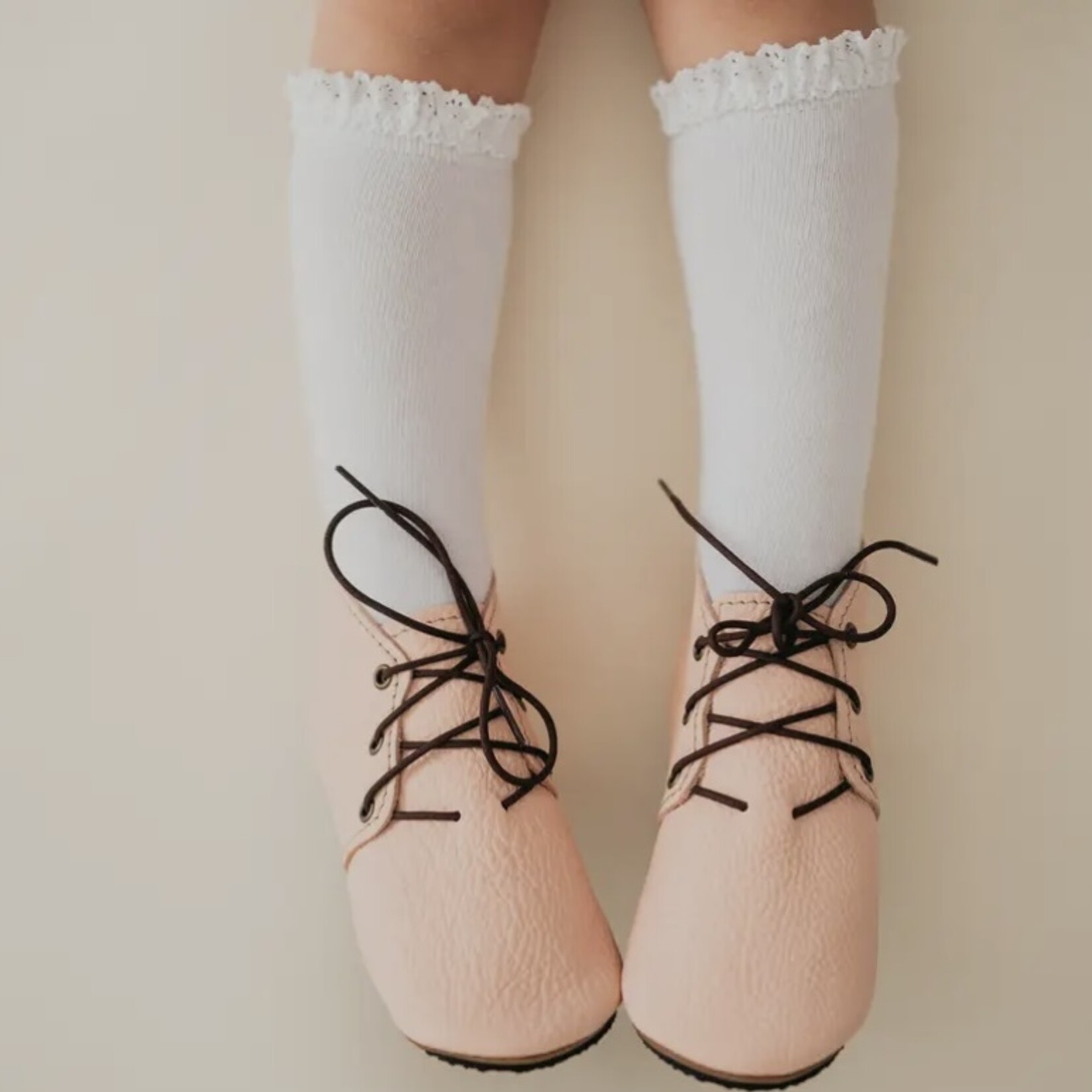 White Lace Knee High Socks