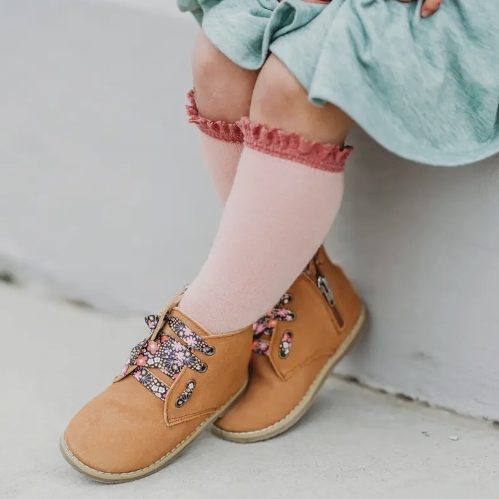 Blush Lace Knee High Socks