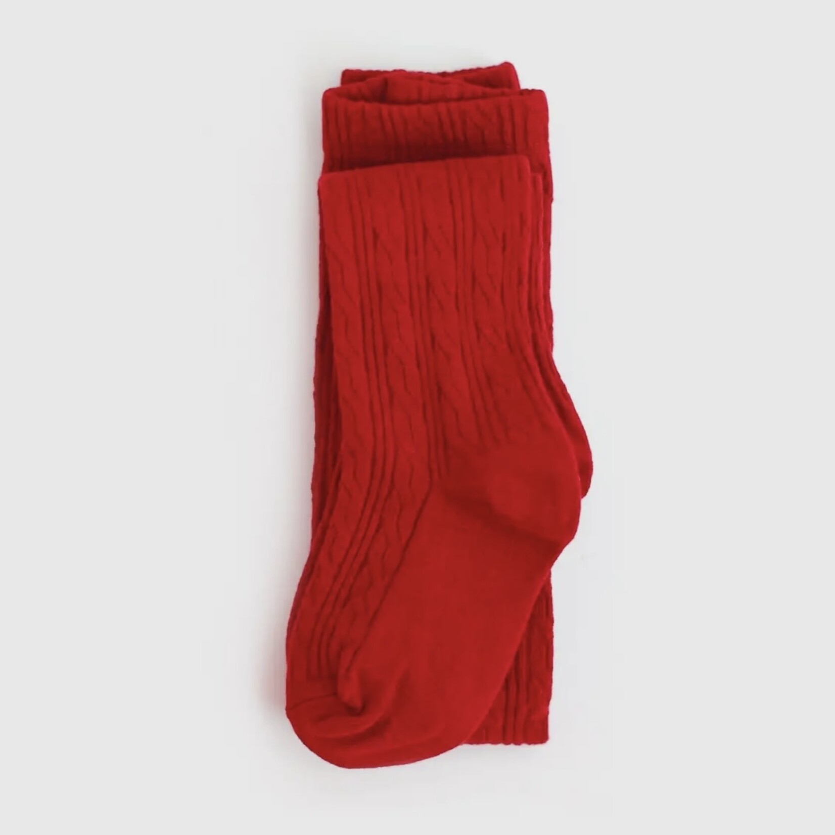 Bright Red Cable Knit Tights