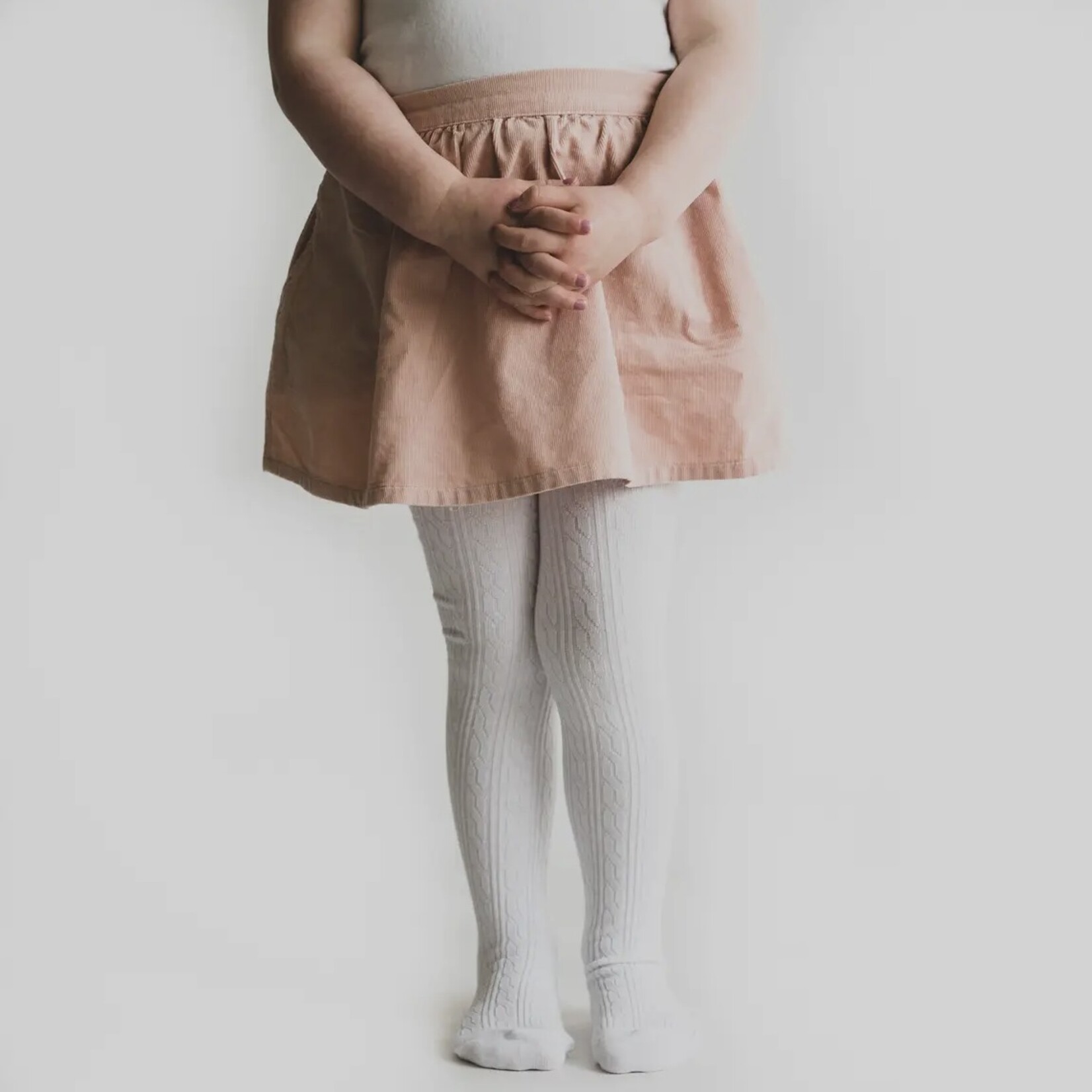 White Cable Knit Tights - Size 3-4Y