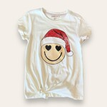 Paper Flower Happy Face Santa Tee