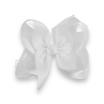 6.5" White Satin Bow