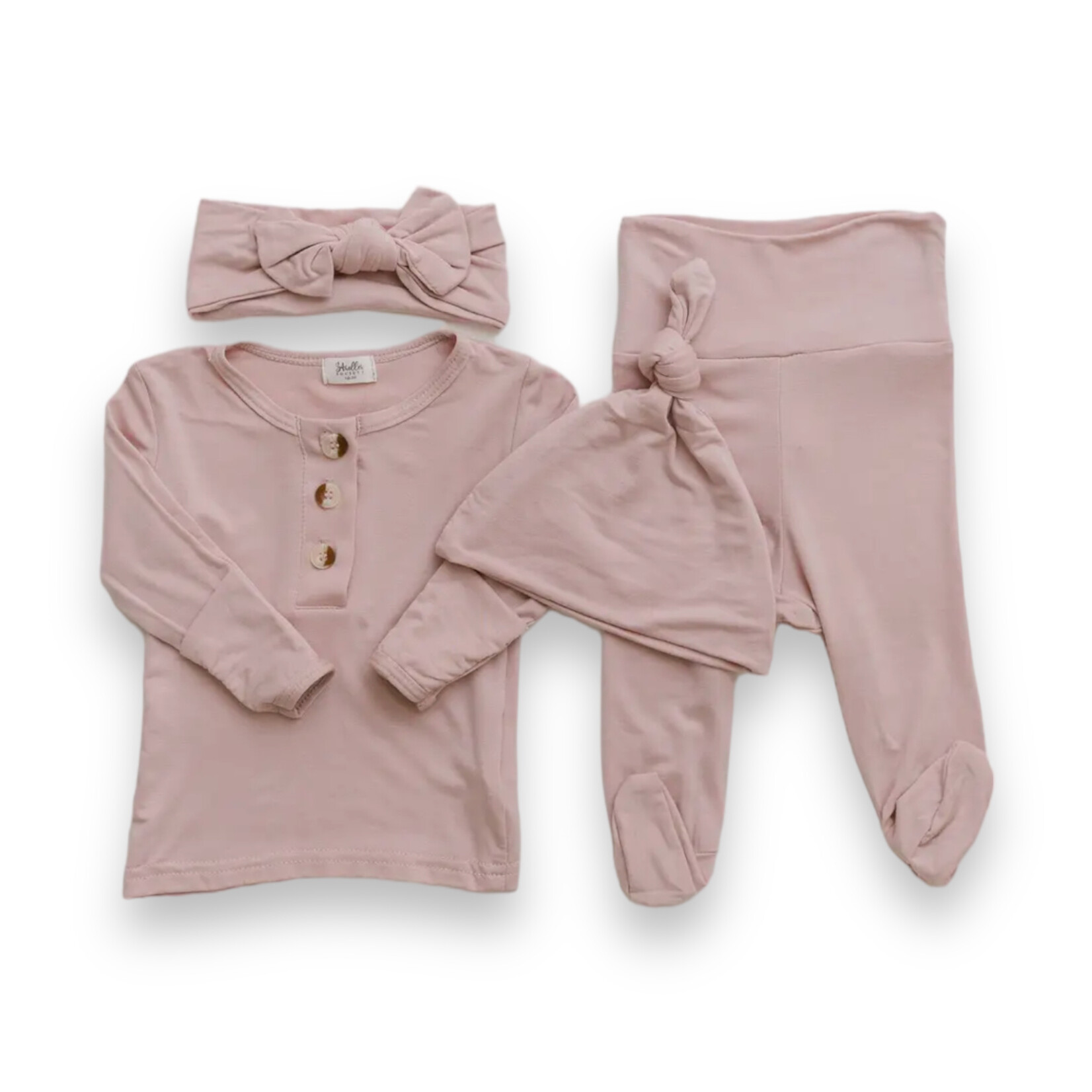 Coming Home Outfit Hat & Headband - Dusty Rose