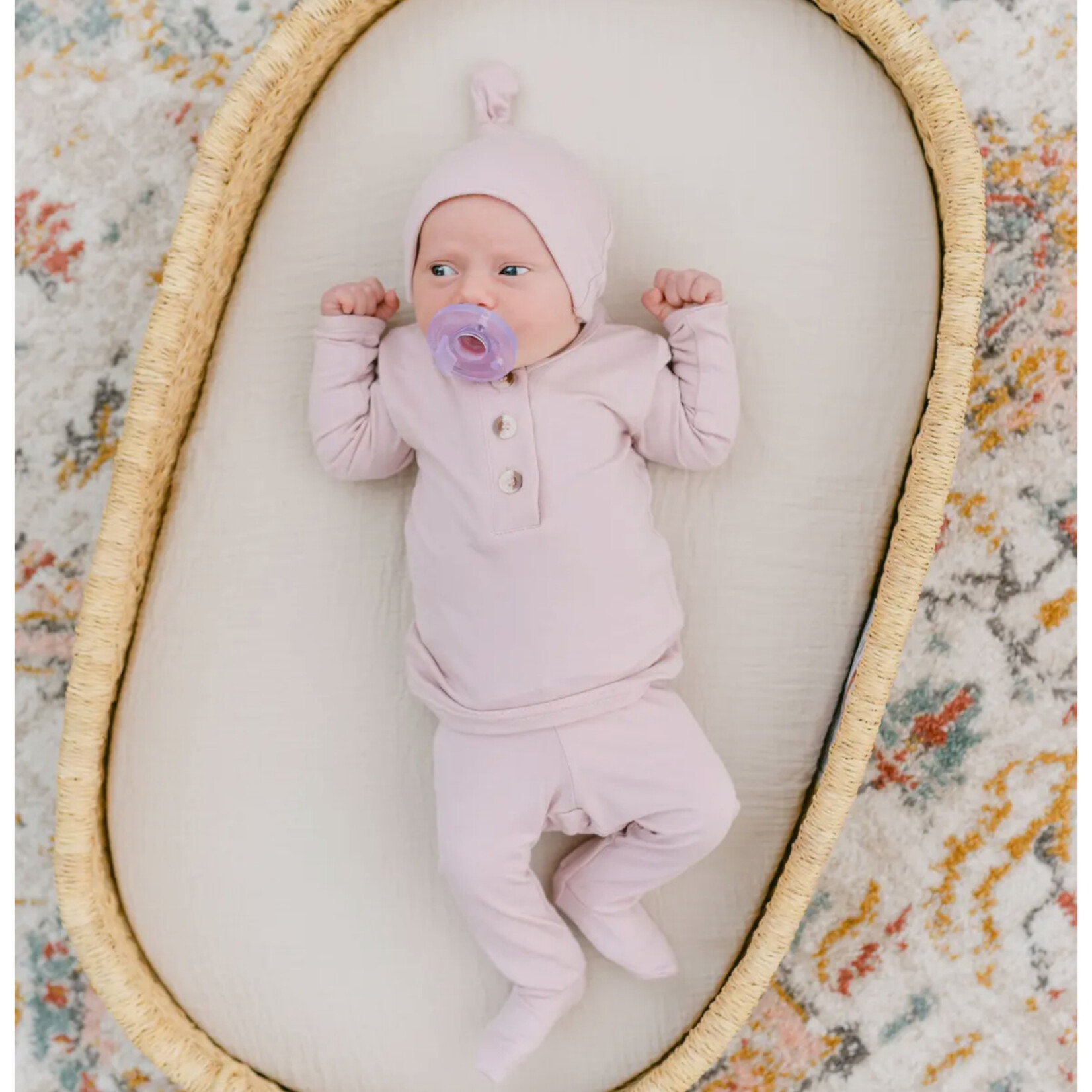 Coming Home Outfit Hat & Headband - Dusty Rose