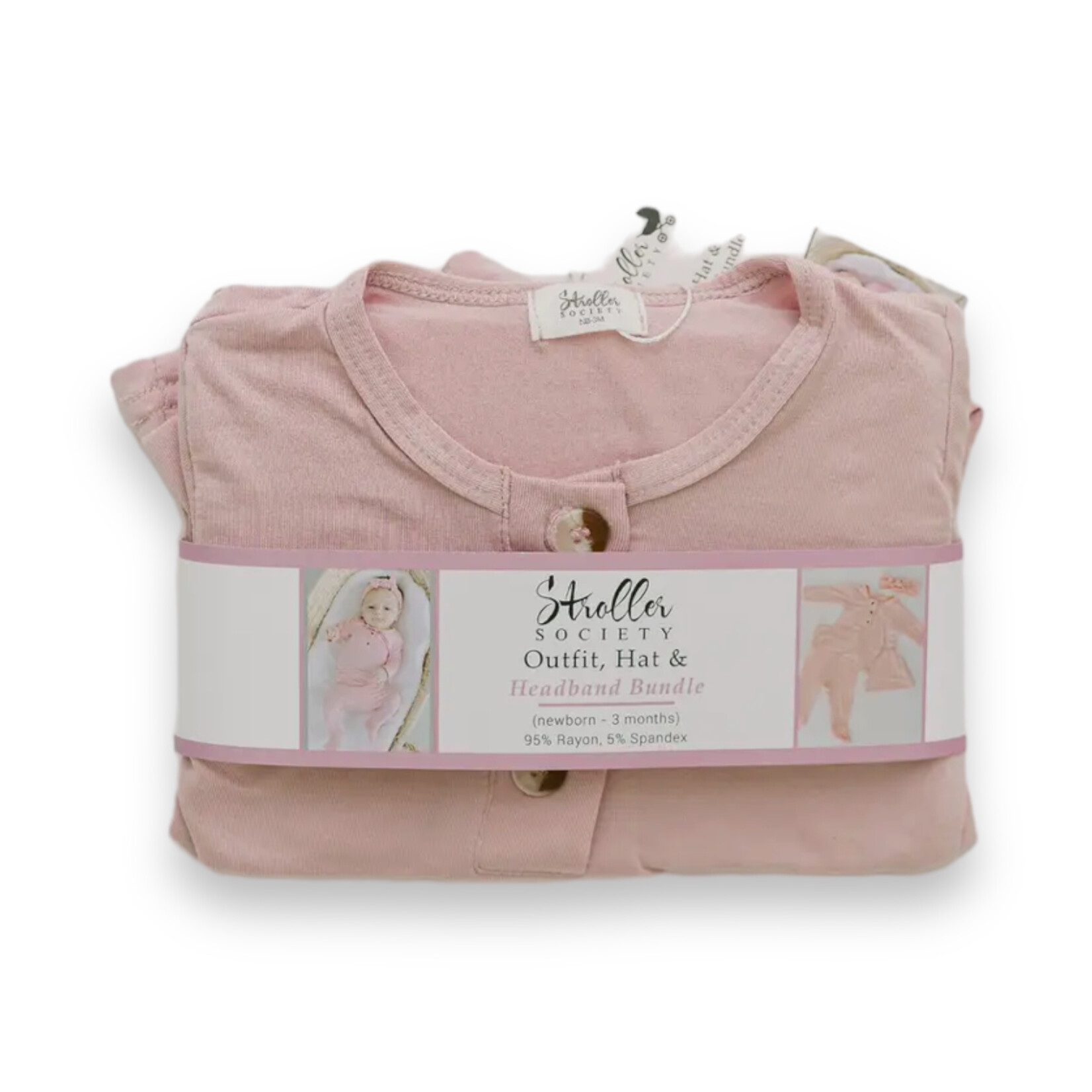 Coming Home Outfit Hat & Headband - Dusty Rose