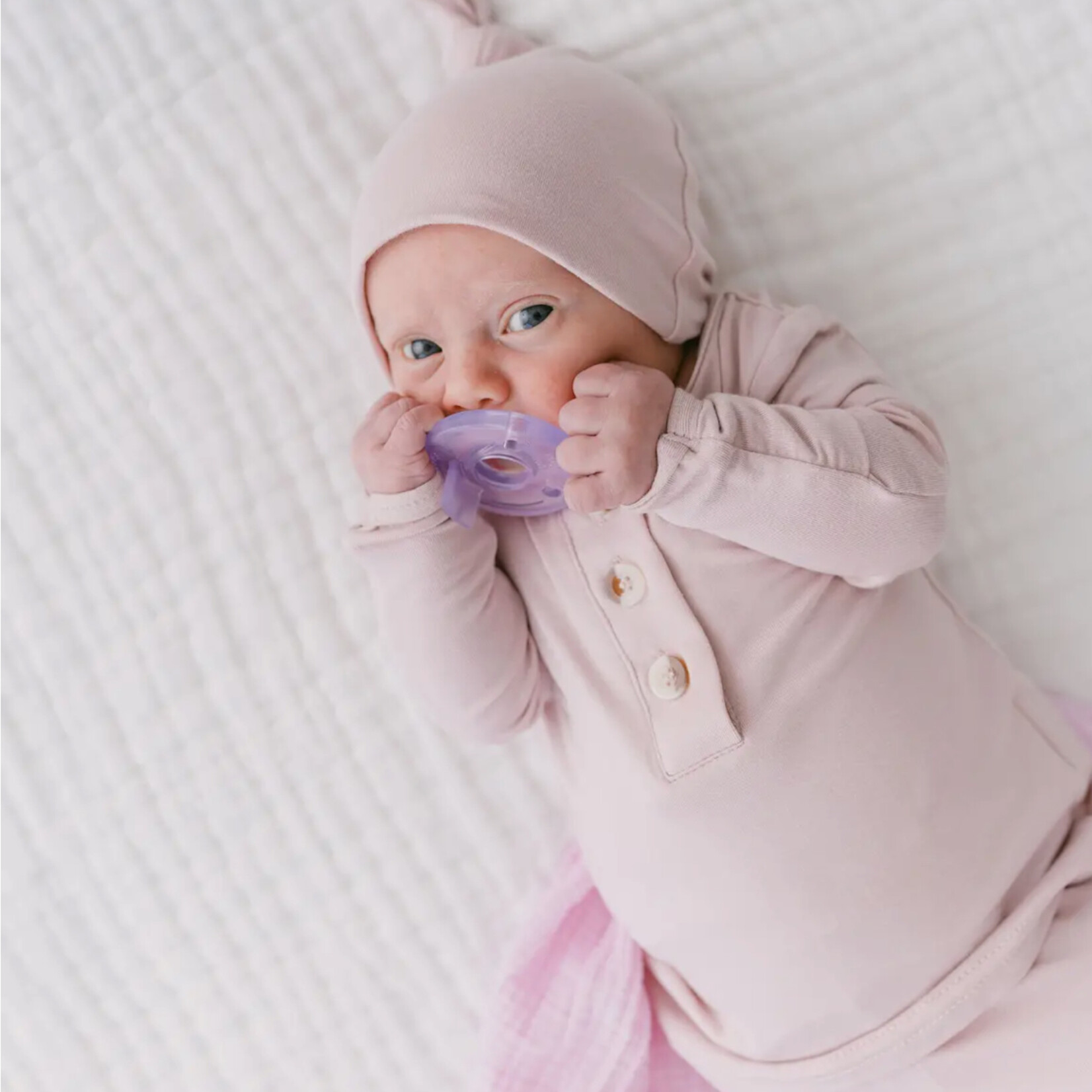 Coming Home Outfit Hat & Headband - Dusty Rose