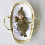 Knotted Gown & Hat Set - Army Green