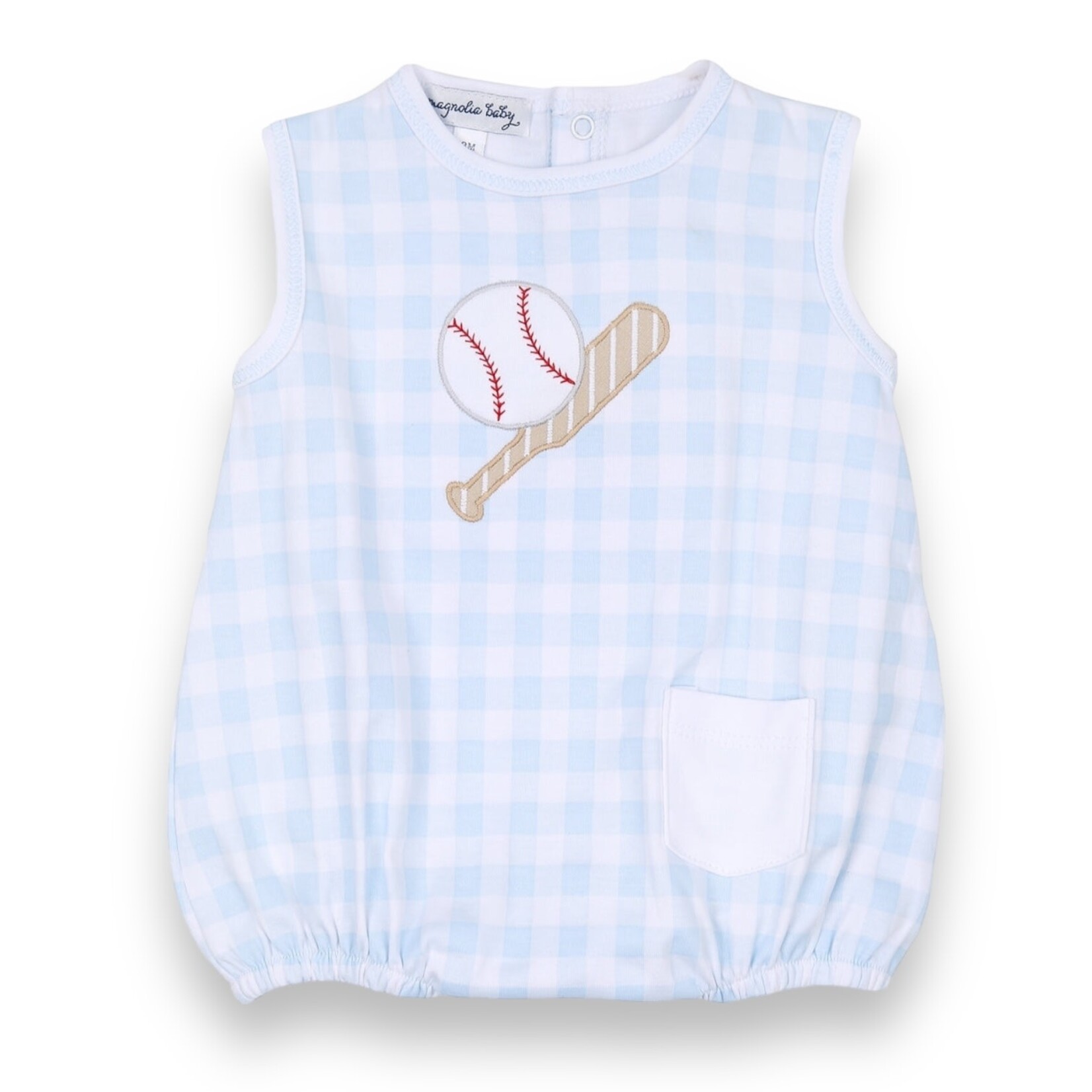 Batter Up Blue Gingham Bubble