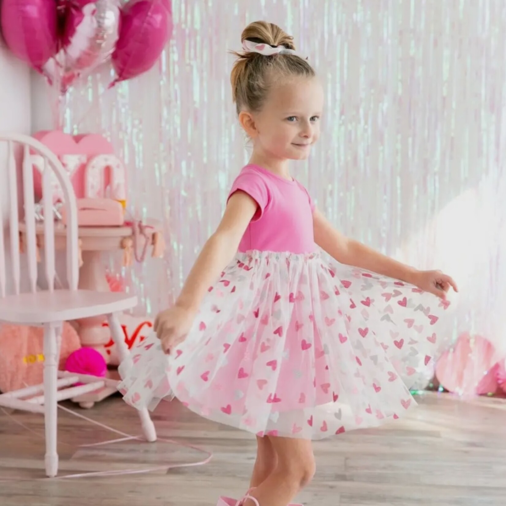 Sweet Wink Glitter Heart Tutu Dress