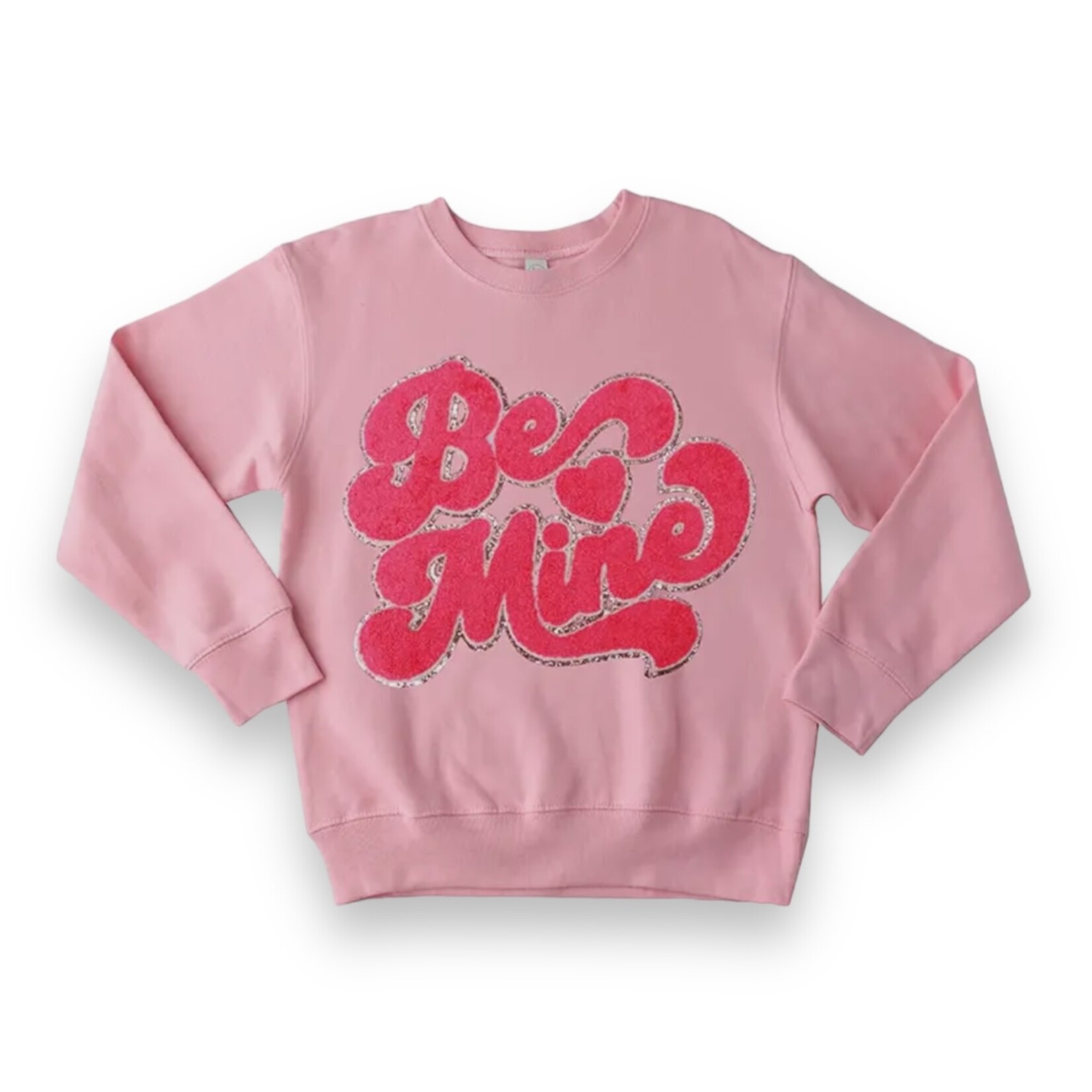 Be Mine Pink Chenille Patch Sweatshirt