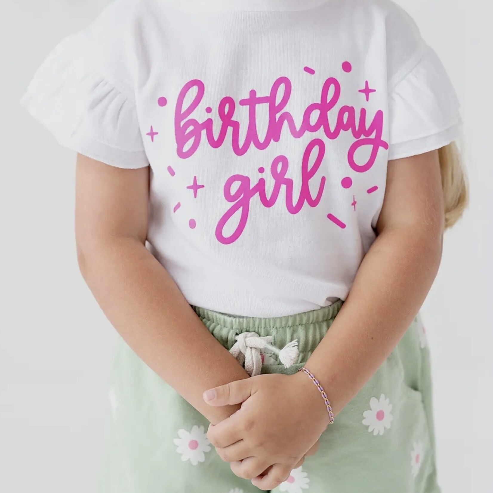 Pink & White Birthday Girl Shirt