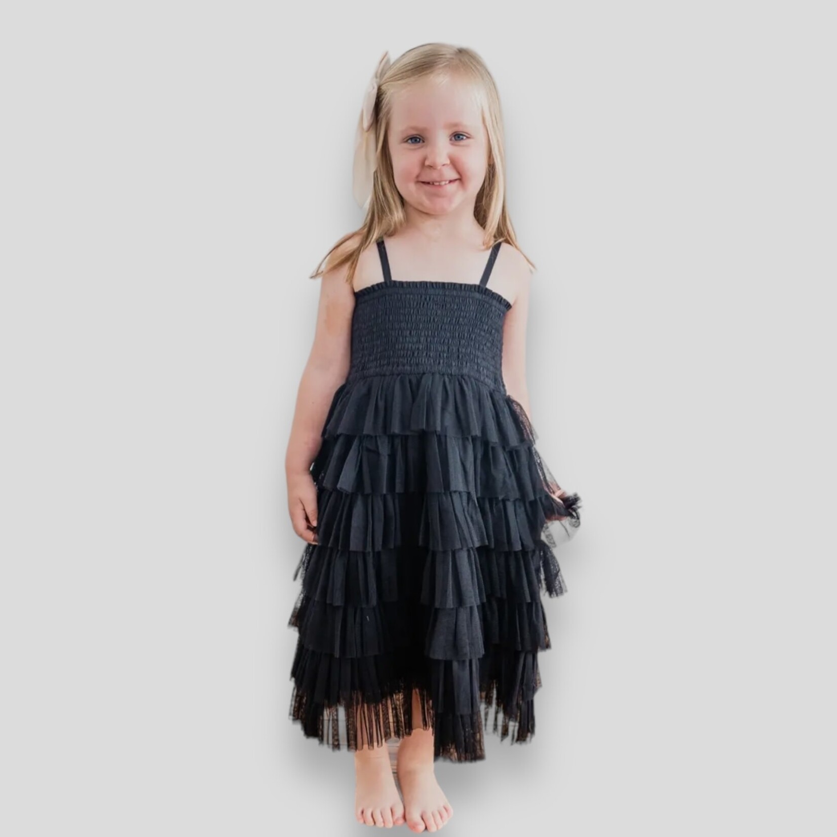 Yo Baby Full Tiered Tulle Dress - Black