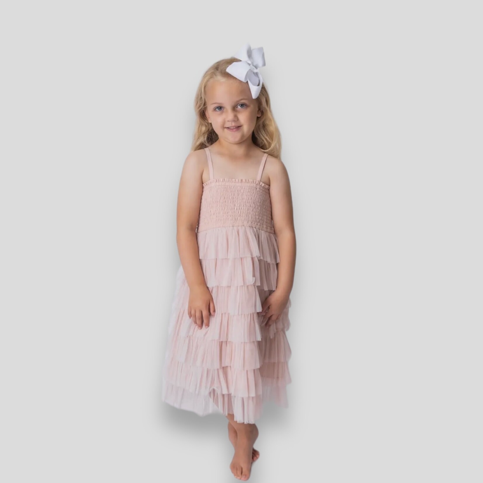 Yo Baby Full Tiered Tulle Dress - Pink